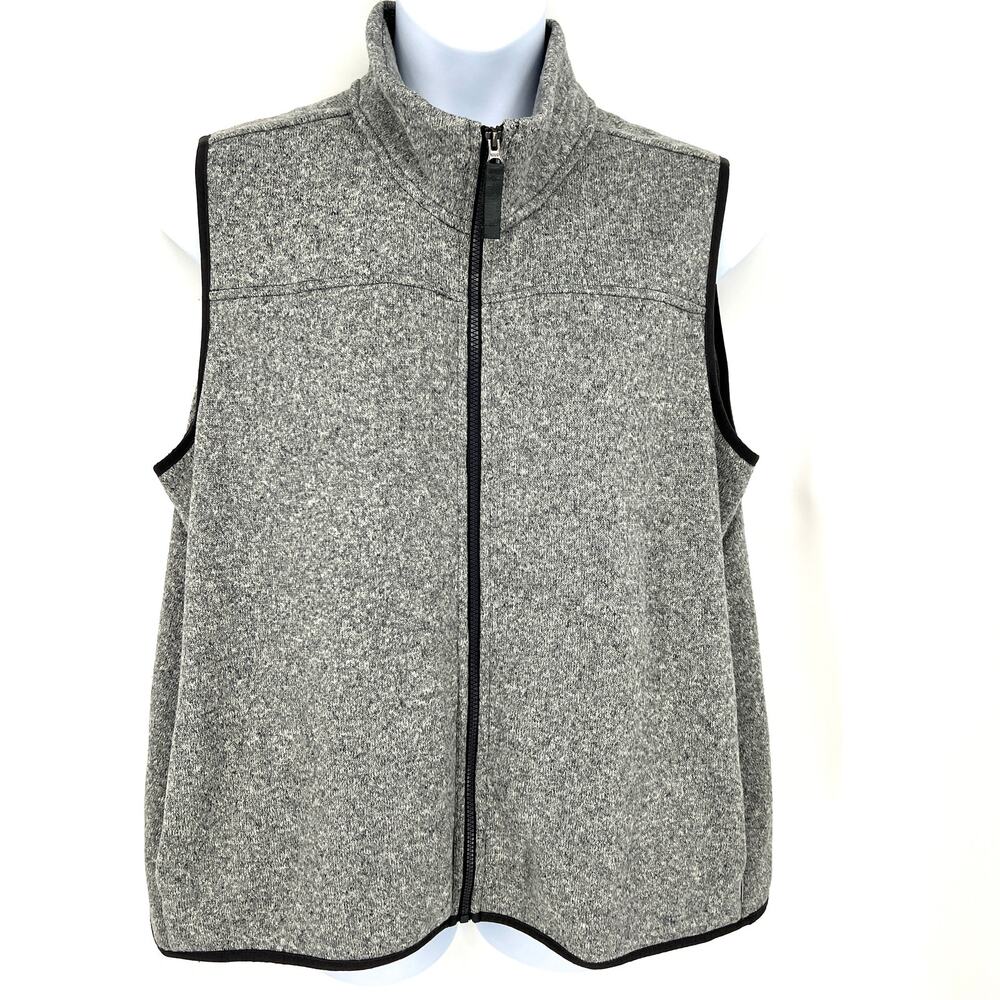 Eddie Bauer Womens Gray Radiator Fleece Sleeveless Full Zip Vest Size 2XL